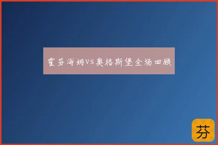 霍芬海姆vs奥格斯堡全场回顾